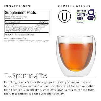 The Republic of Tea - Get Relaxed No.14 Tea for Relieving Stress Tea, 36-Count