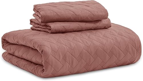 Vista 27 de Bedsure – Juego de colcha ligera con patrón de tejido de canasta, juego de edredón suave para todas las estaciones, incluye 2 fundas de almohada 08