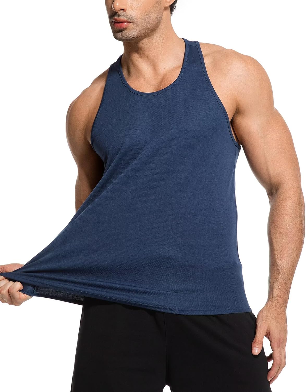 6 Pack Men's Tank Tops Quick Dry Sleeveless Gym Shirts Mesh Y-Back Athletic Vest Muscle Shirts for Workout
