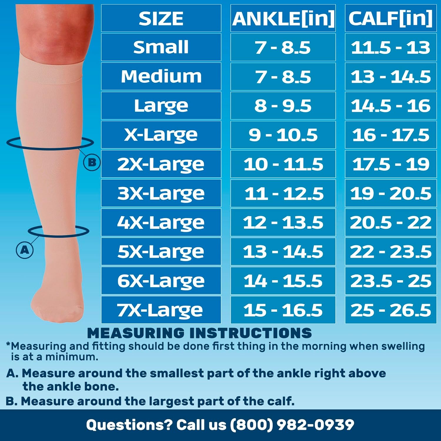 (3 Pairs) Plus Size Compression Socks for Women and Men 15-20mmHg - Wide Calf Support Knee Hi Stockings for Swelling - A505 - Image 4