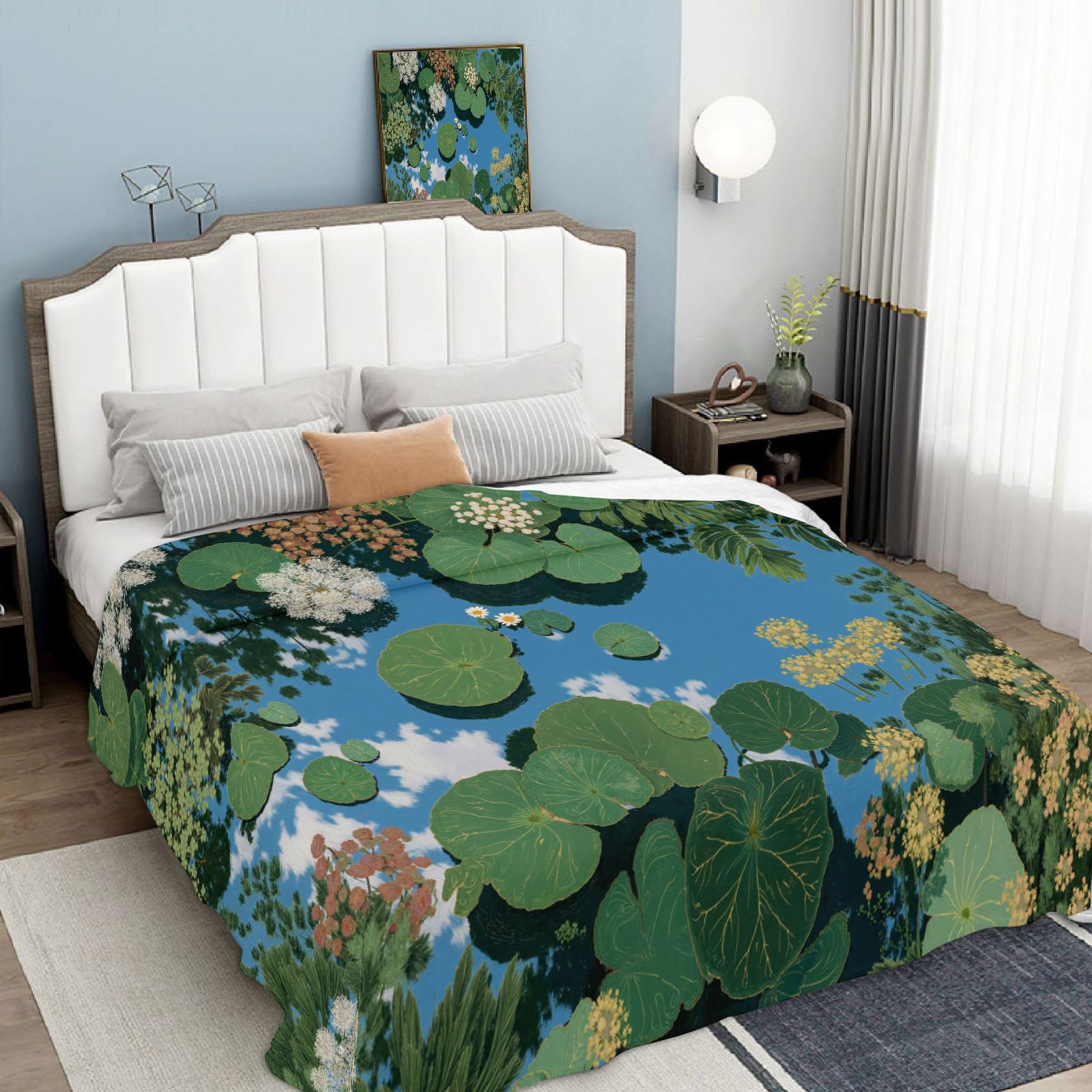 Couverture chaude douillette eucalyptus 220x240cm avec jeté de canapé