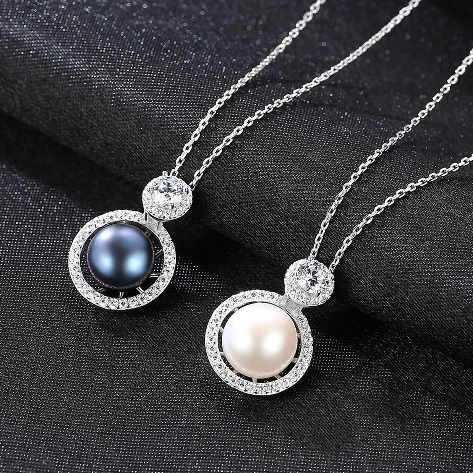 Collar para mujer vintage, gargantilla de plata 925 para mujer, hueco, redondo, con perlas, joyas para mujer
