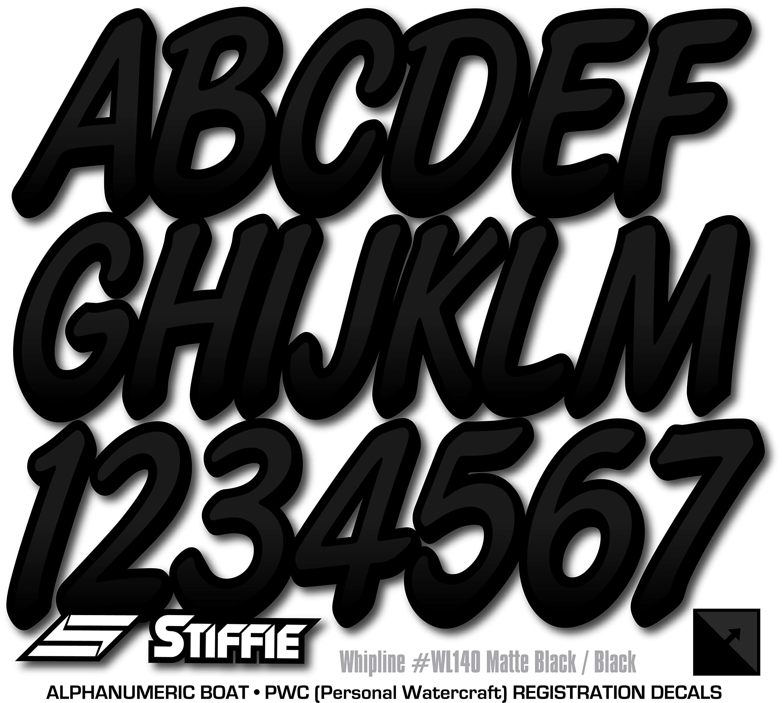 Stiffie Whipline WL41 Boat & PWC Registration Numbers Decal – Metallic Gold / Black