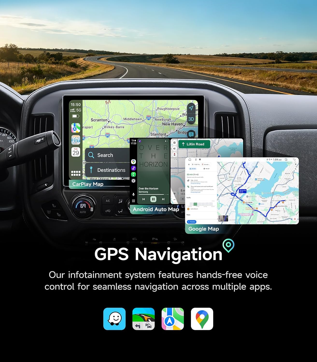 11.5" Car Stereo Radio for Chevy Silverado & GMC Sierra 2014-2018 - Wireless CarPlay Android Auto 5G WiFi GPS Navigation Bluetooth FM/SWC Touchscreen 1080P Backup Camera