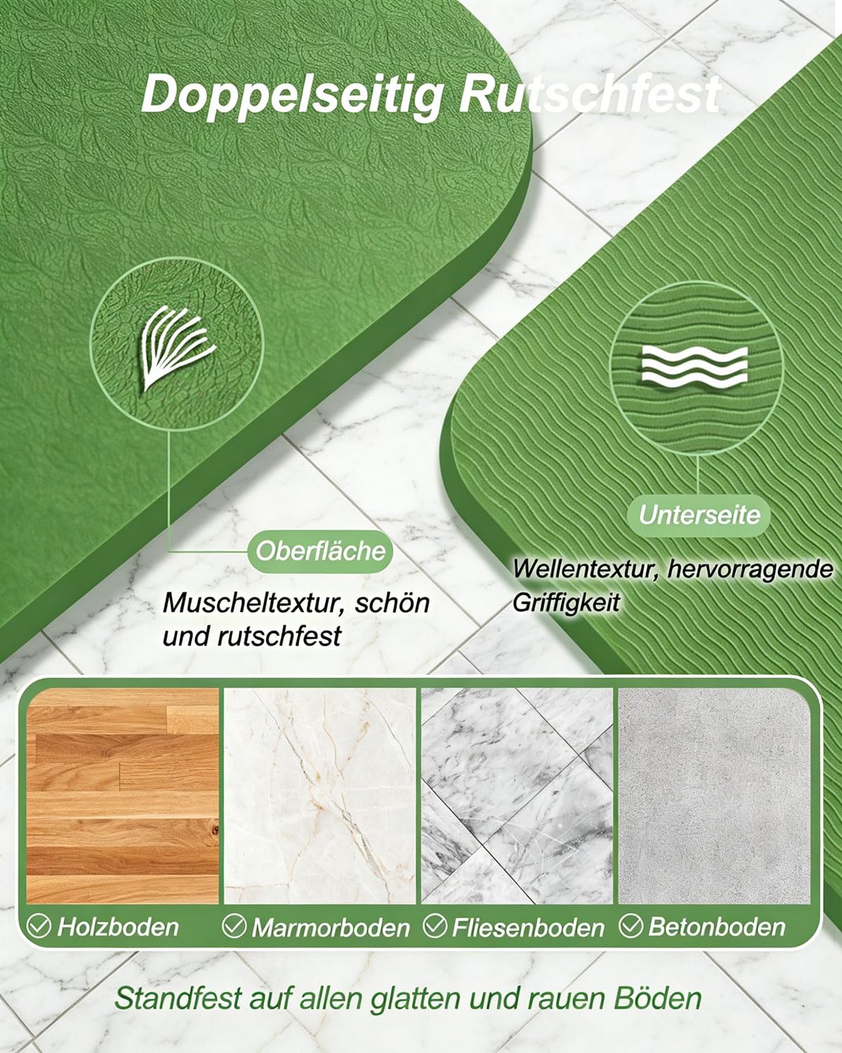 Yogamatte Rutschfest 195×90cm TPE Gymnastikmatte 10mm Dicke | Fitnessmatte XL, mit Tragegurt + Tasche, für Pilates Yoga Workout