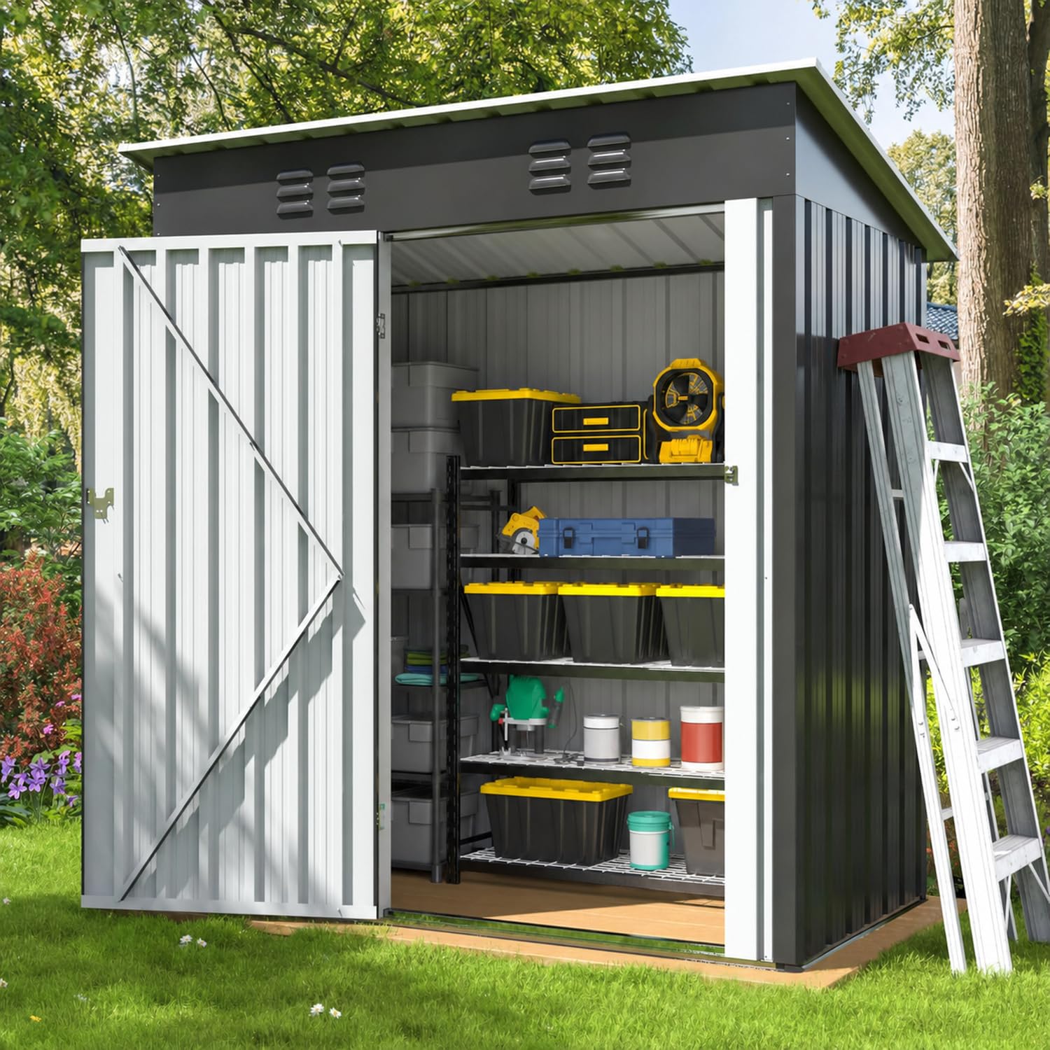 AirWire 5x3 FT Outdoor Storage Shed Grey