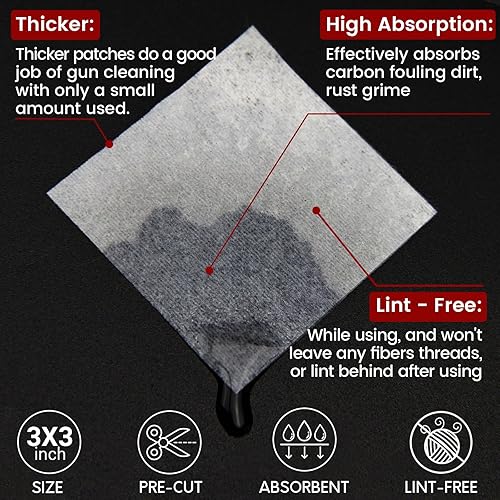 Miniatura 2 de Gun Cleaning Supplies - Gun Cleaning Patches and Gun Cleaning Swabs, 6" Long Cotton Swabs, Lint Free Gun Cleaning Cloth Fit Most Caliber Firearms