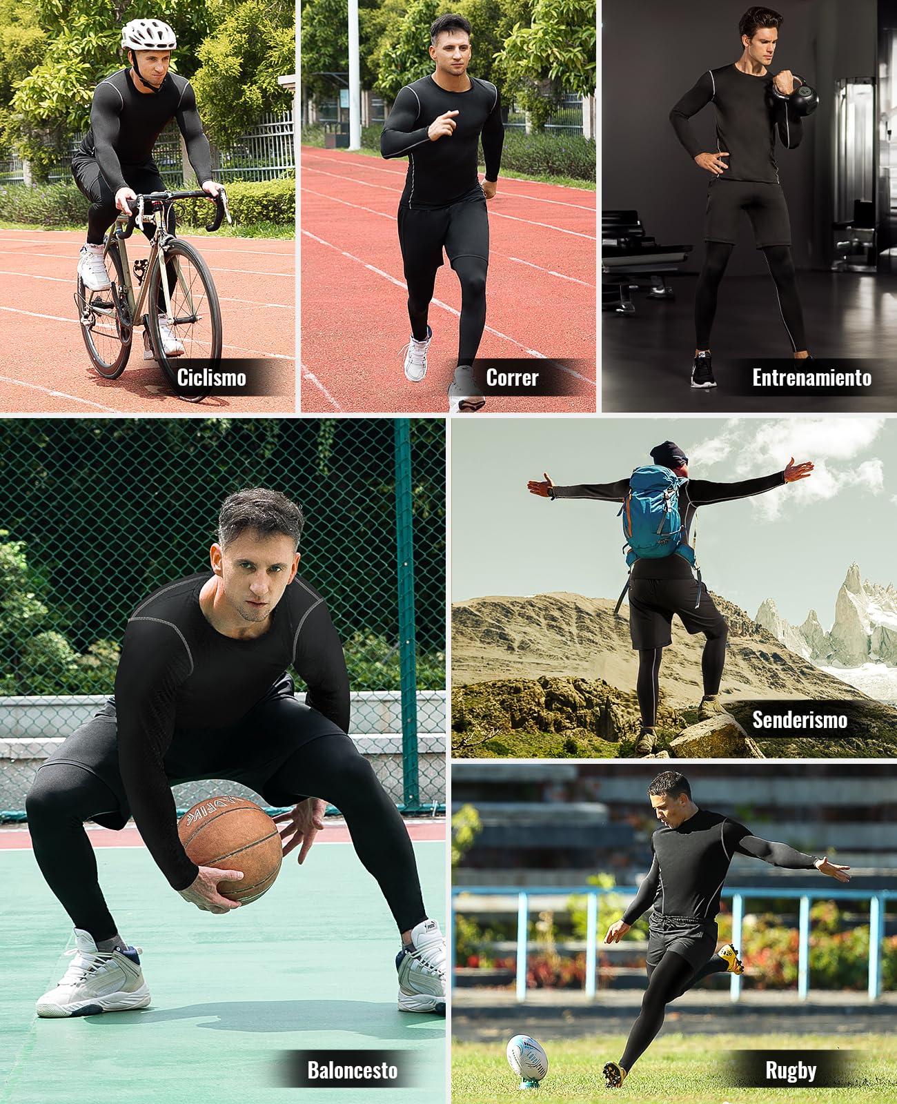 Niksa 3 Piezas Conjunto de Compresion Hombre, Camisetas Compression Mallas Running Pantalon Corto Deporte Ropa Deportiva Hombre para Running Correr Gym Fitness