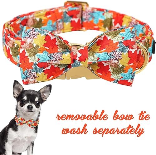 Miniatura 5 de Unique Style Paws Collar de perro de Halloween con lazo de algodón lindo collar de perro con lazo para perros pequeños, medianos y grandes, collar
