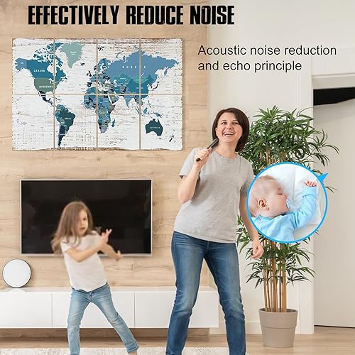 Miniatura 5 de YPY Paneles de pared insonorizados panel a prueba de sonido, tratamiento acústico para estudio, oficina, hogar, 12 x 16 pulgadas, paquete de 8