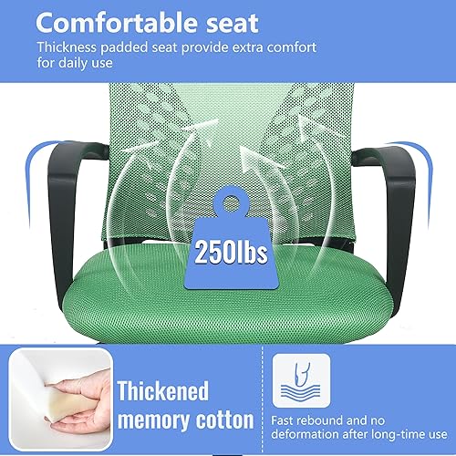 Miniatura 7 de PayLessHere Silla de oficina, silla de escritorio, silla de computadora, silla ergonómica ajustable de malla ejecutiva con respaldo medio con ruedas