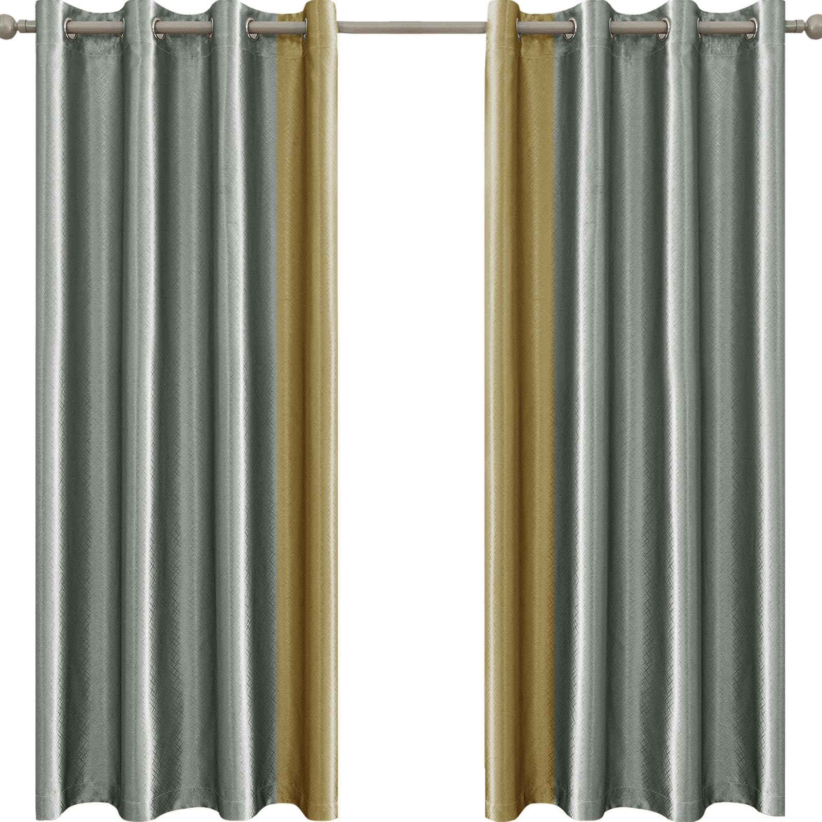 Ystyle Cortinas Salon 2 Piezas, Cortinas Dormitorio, Cortinas Termicas Aislantes Frio Y Calor, Cortinas Opacas, Cortina Salon Modernas, Curtains Acustica, 140x180 cm, Gris Amarillo
