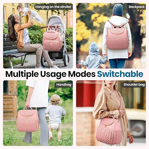 Miniatura 3 de Mochila de pañales convertible 4 en 1, bolsa de pañales impermeable para bebé con cambiador, se convierte en bolsa de bebé, mochila para pañales,
