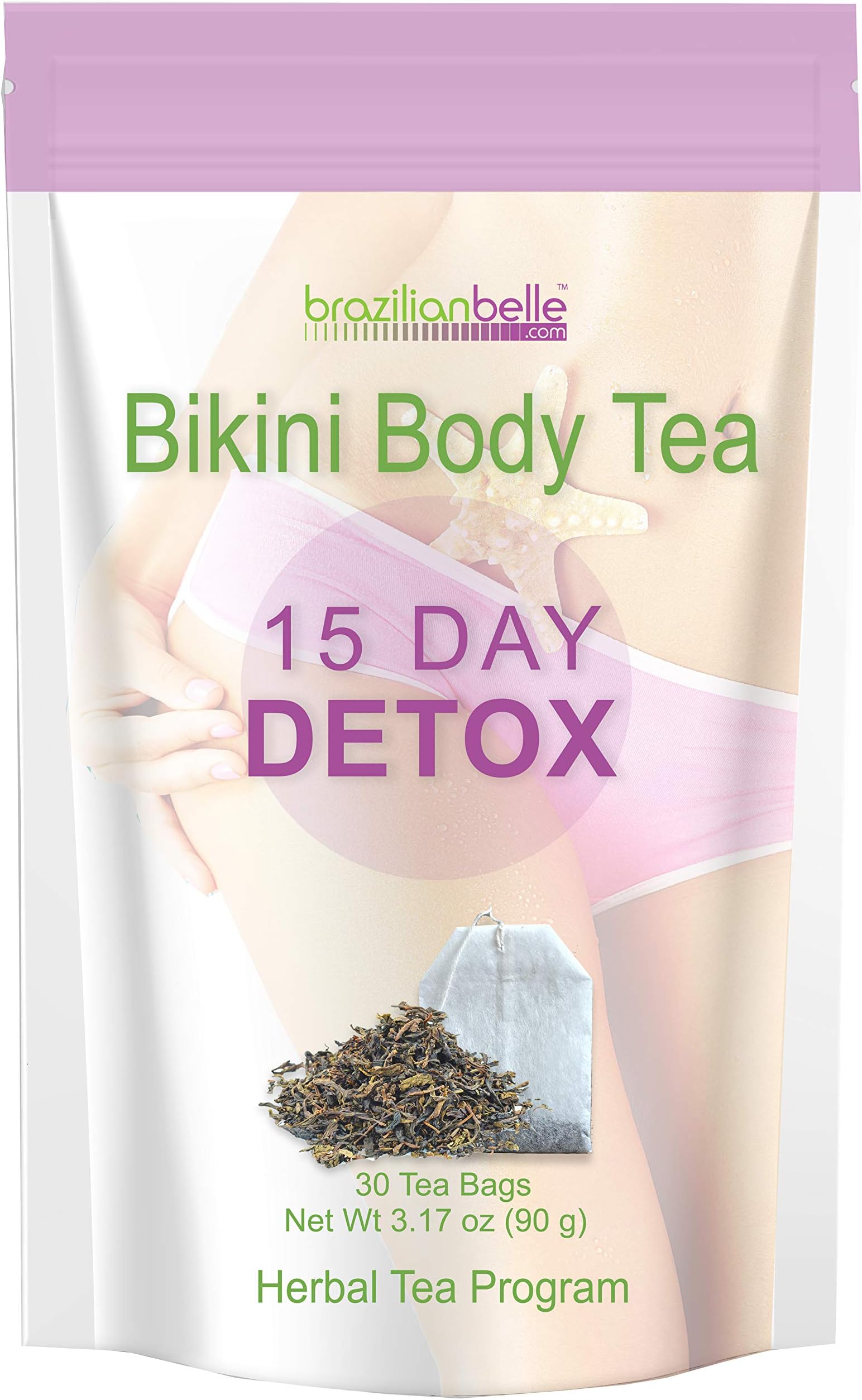 Brazilian Belle Bikini Body Detox Tea for Weight Loss - Best Slimming Tea on Amazon - Boosts Metabolism, Shrinks Love Handles and Improves Complexion (15 Day Detox)