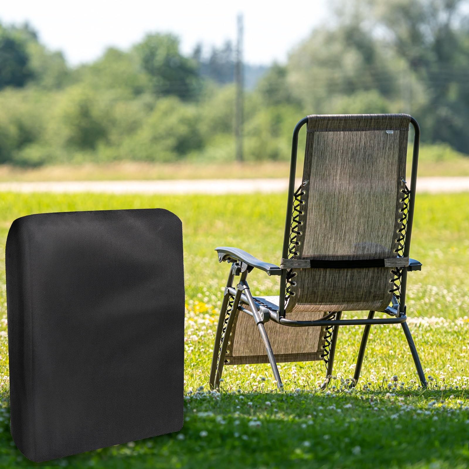 M METERXITY Zero Gravity Chair Cover - Waterproof Cover for Protecting Outdoor Furniture, Apply to Patio/Garden/Camping/Hiking (28 x 43.3 Inches, Black)