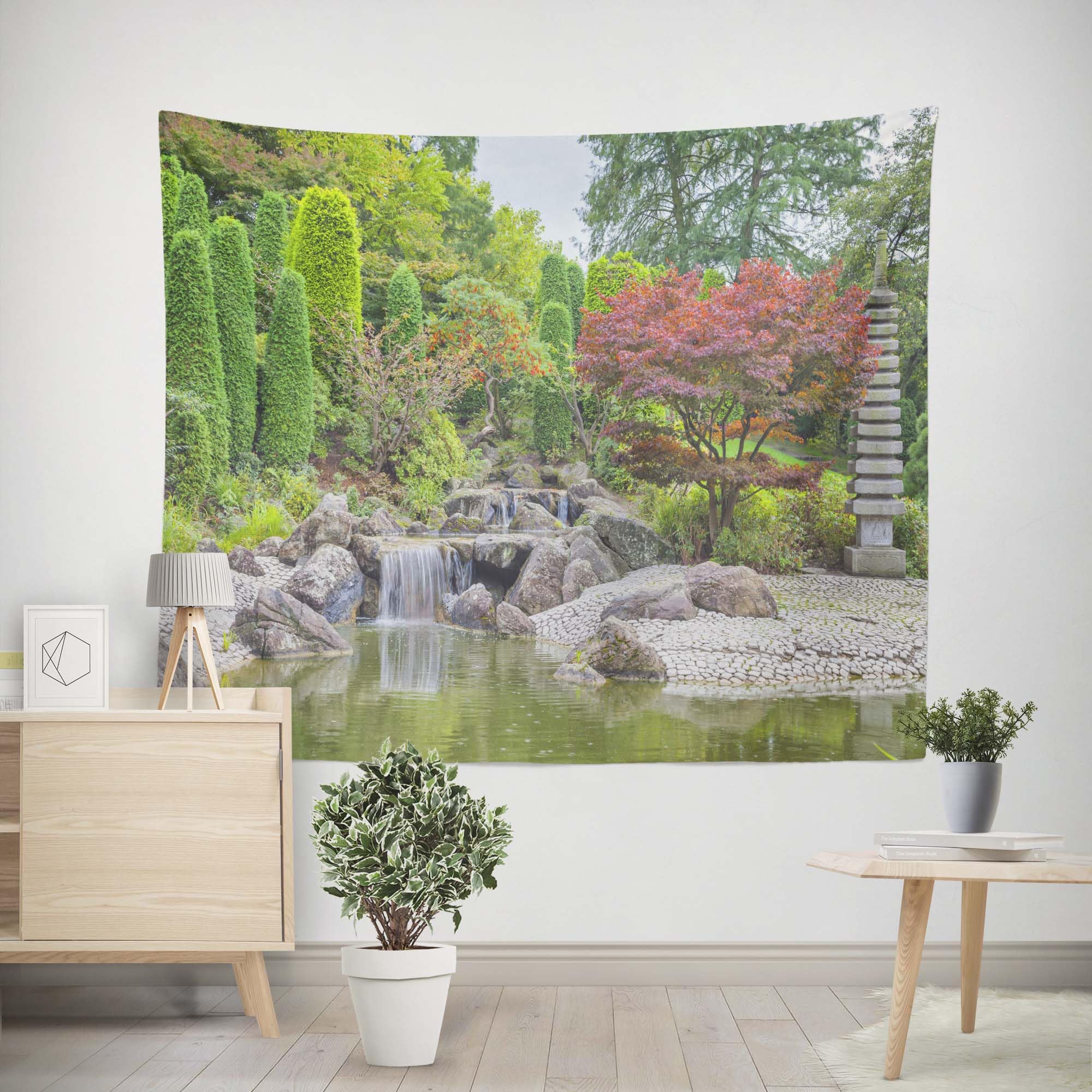 EHOMERY Wall Covering Drapes xl Wall Tapestry Nature Japanese Garden Tapestry Nature Art Cool Tapestries For Teens Girls Living Room Bedroom Wall Hanging Decor 240x220cm