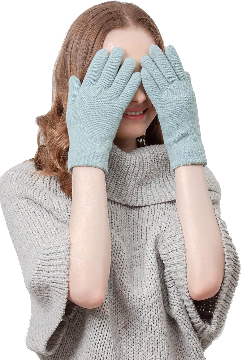 Be Your Own Style BYOS Winter Women's Toasty Warm Plush Fleece Lined Knit Gloves in Solid & Glitter - Image 4