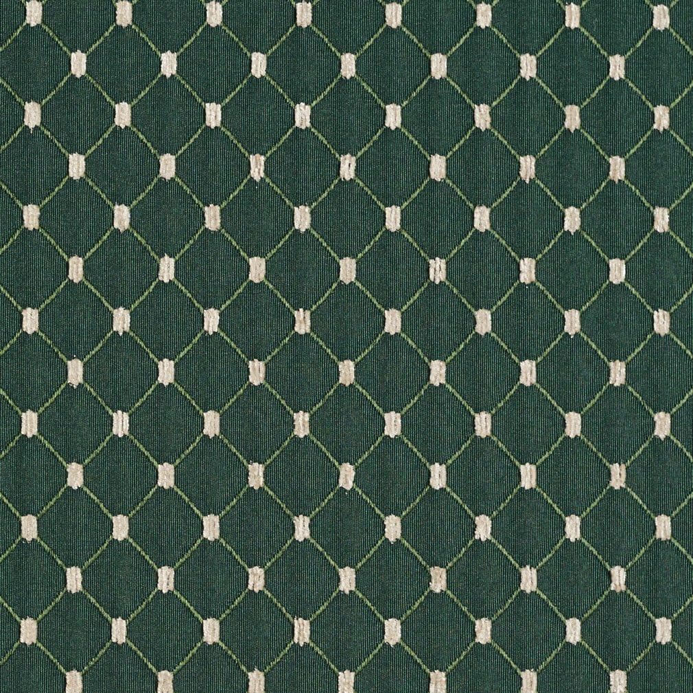 Green Diamond Jacquard Woven Upholstery Fabric by The Yard - SKU: Harper Alpine