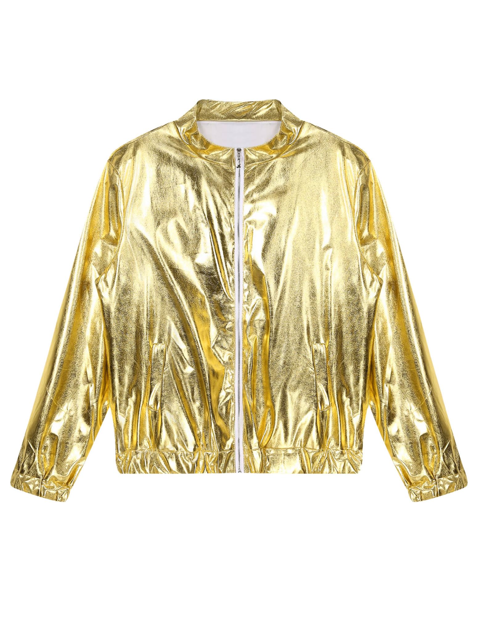 inlzdz Camisa de Manga Larga con Lentejuelas Brillante para Hombre Ropa Superior para Danza Latino Concierto Partido Navidad Cosplay Halloween