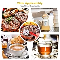 Vista 2 de Termómetro de carne para asar a la parrilla, termómetro de alimentos para cocinar, leche, termómetros de carne para cocinar a la parrilla