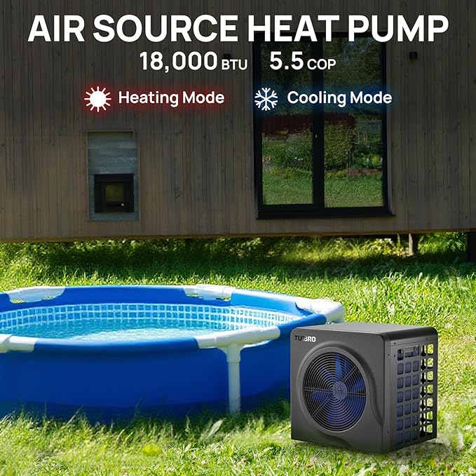 Bomba de calor para piscina TURBRO 18000 BTU 6100 gal miniatura 4