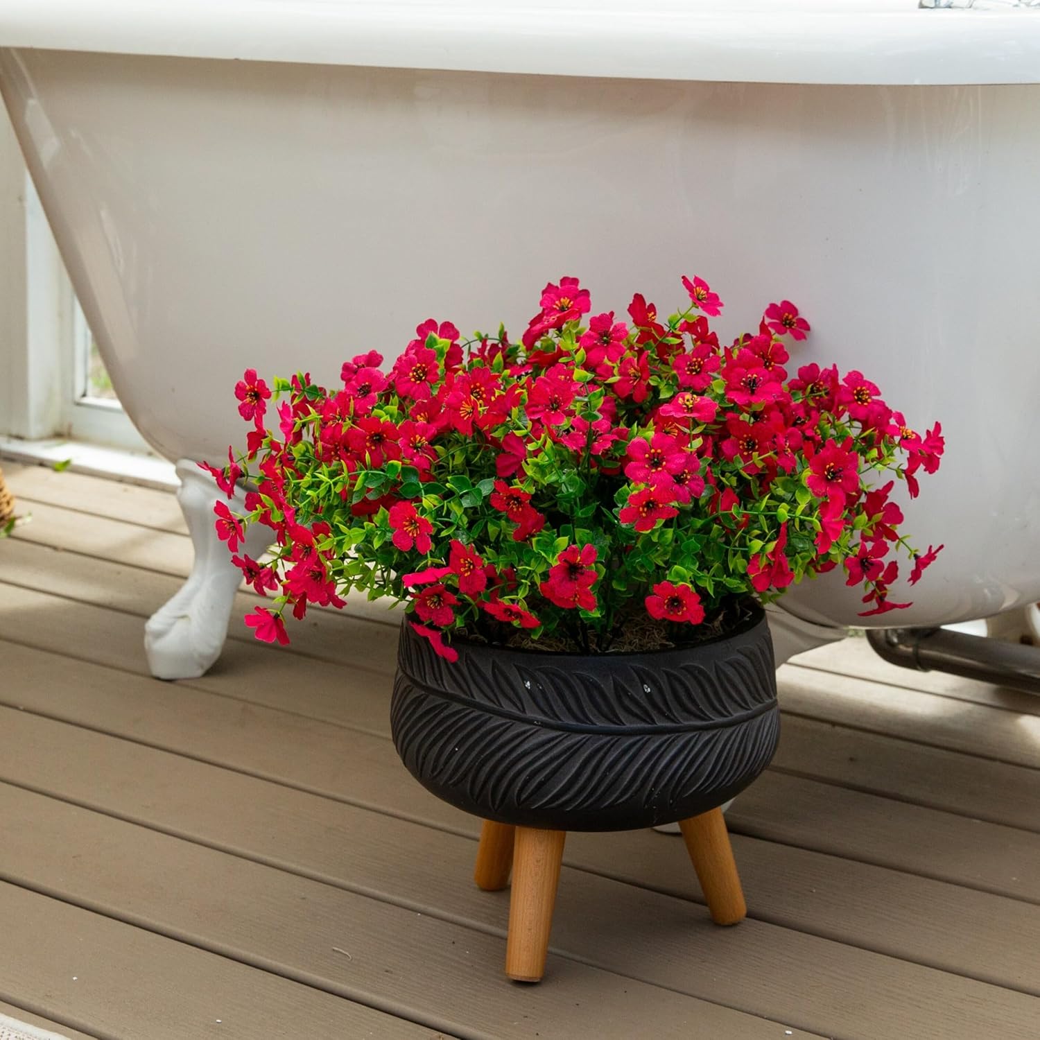 Nearly Natural 13in. UV Resistant Artificial Daisy Bush (Indoor/Outdoor) - Set of 12