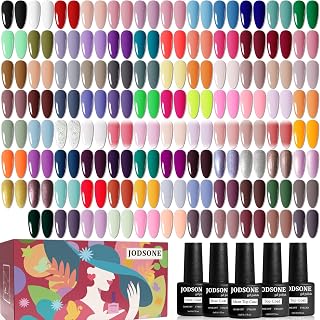 JODSONE 100PCS Gel Nail Polish Kit: 95 Colors + No Wipe Base, Matte & Glossy Top Coats, 21+ Days Long-Lasting Manicure Set