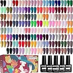 JODSONE 100 PCS (5 ml each) Gel Nail Polish Kit No Wipe Soak off Base Coat and Matte Glossy Top Coat Gel Polish Collections Gifts for Manicure Lovers