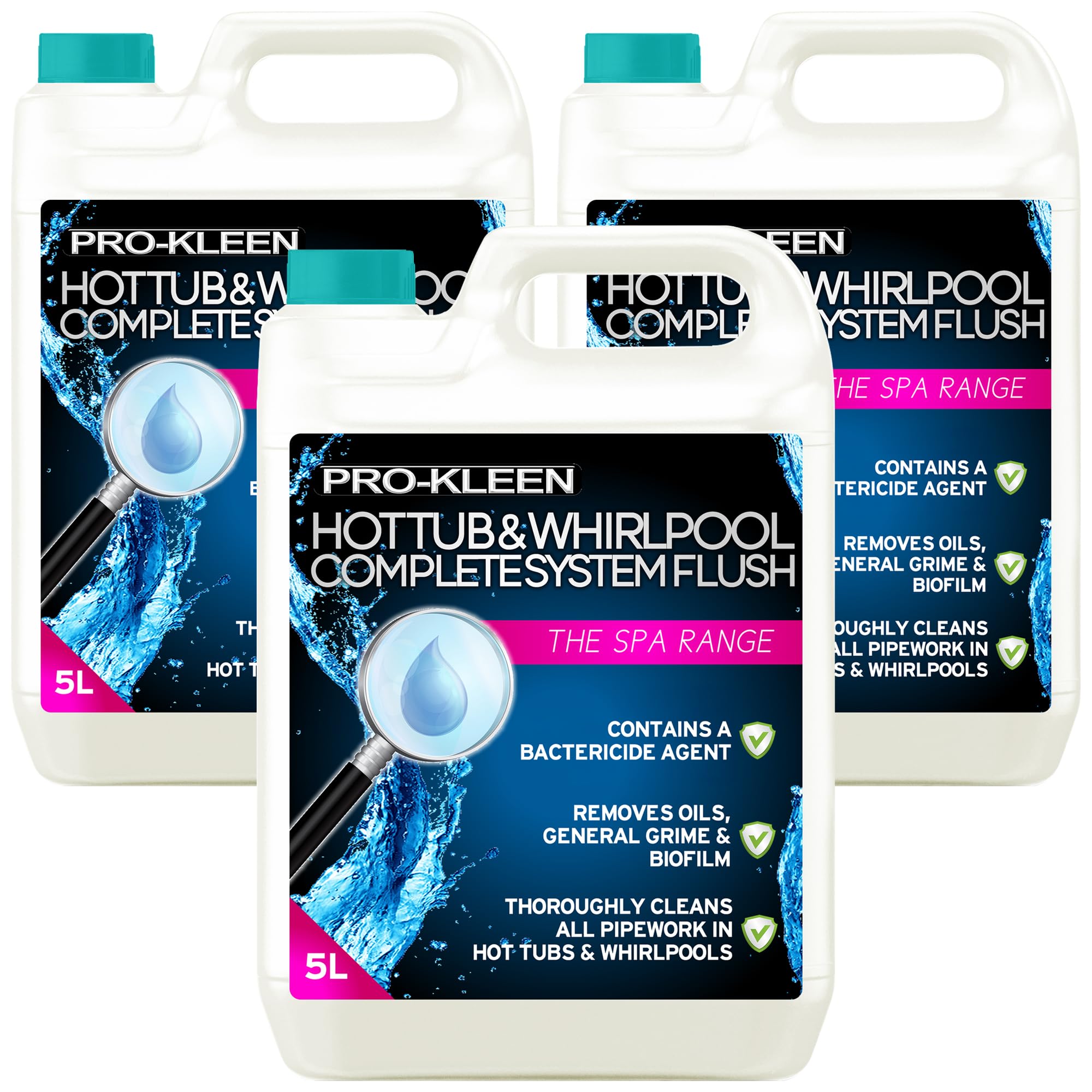 Pro-Kleen Blue 15L Of Hot Tub & Whirlpool Complete System Flush Cleaner