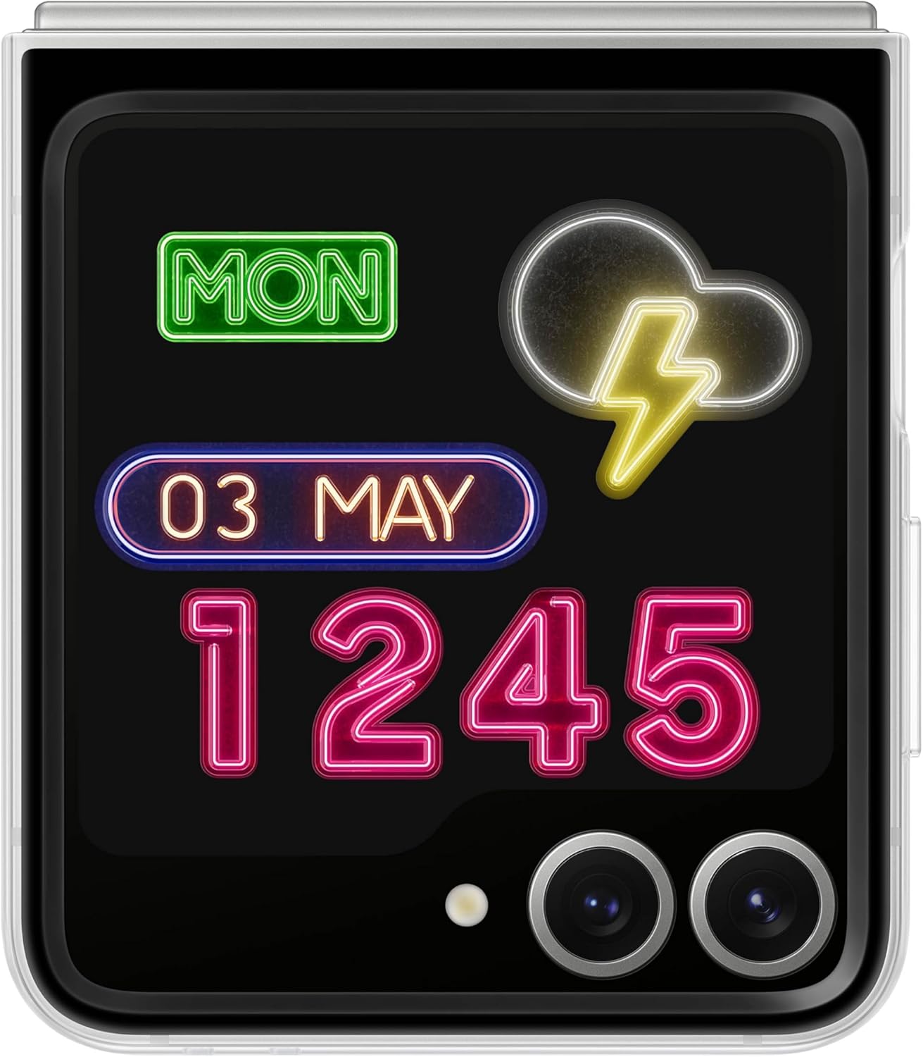 SAMSUNG Galaxy Z Flip 6 Flipsuit Phone Case, Protective Cover with Interactive, Interchangeable Card, LED Lights, Customizable Designs Respond to Motion and Touch, US Version, EF-ZF741CTEGUS, Gray