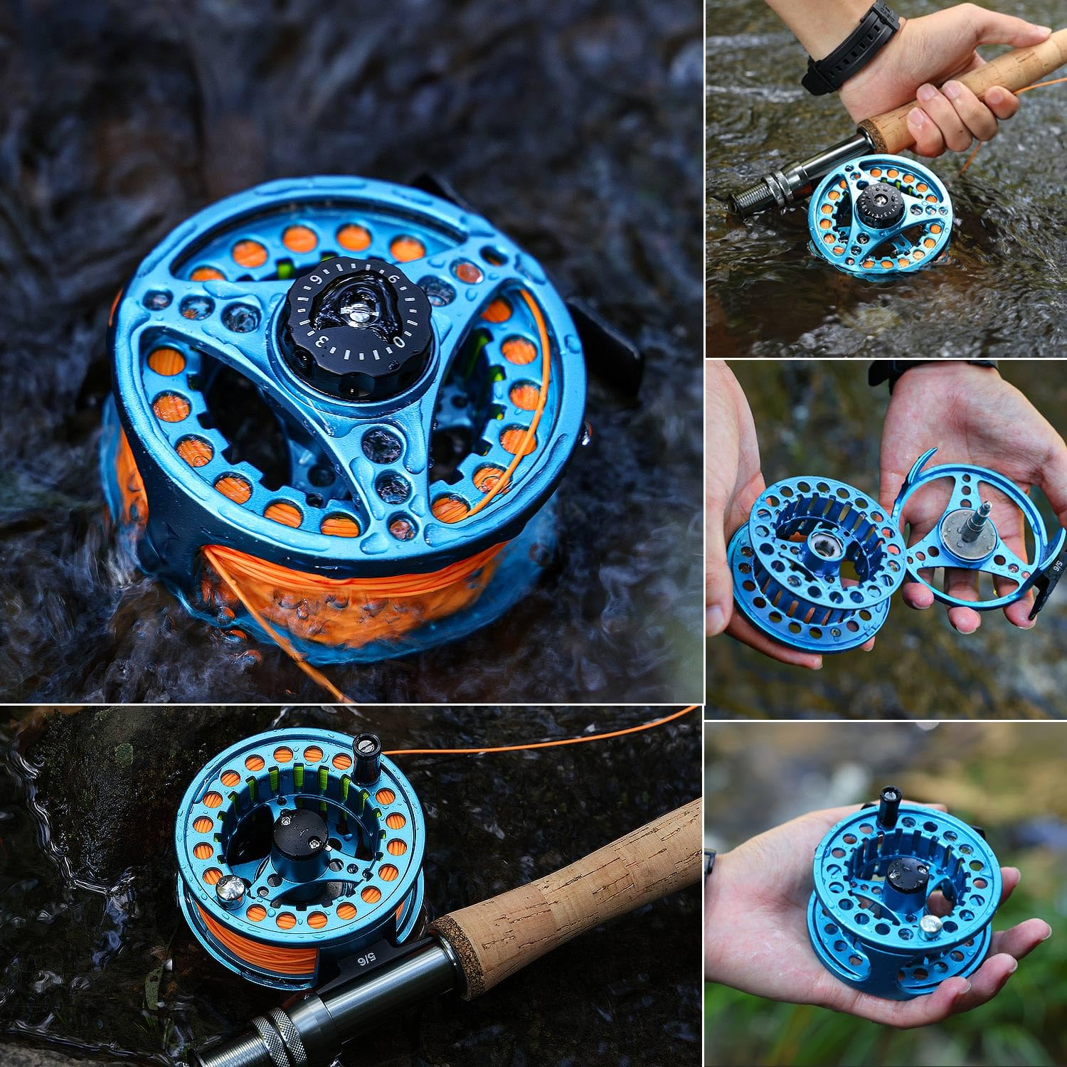 Sougayilang Mulinello da pesca a mosca, mulinello in alluminio pressofuso, 5/6, 7/8, mulinelli di mosca per acqua salata peso, 5/6, 7/8, mulinelli di mosca per acqua salata