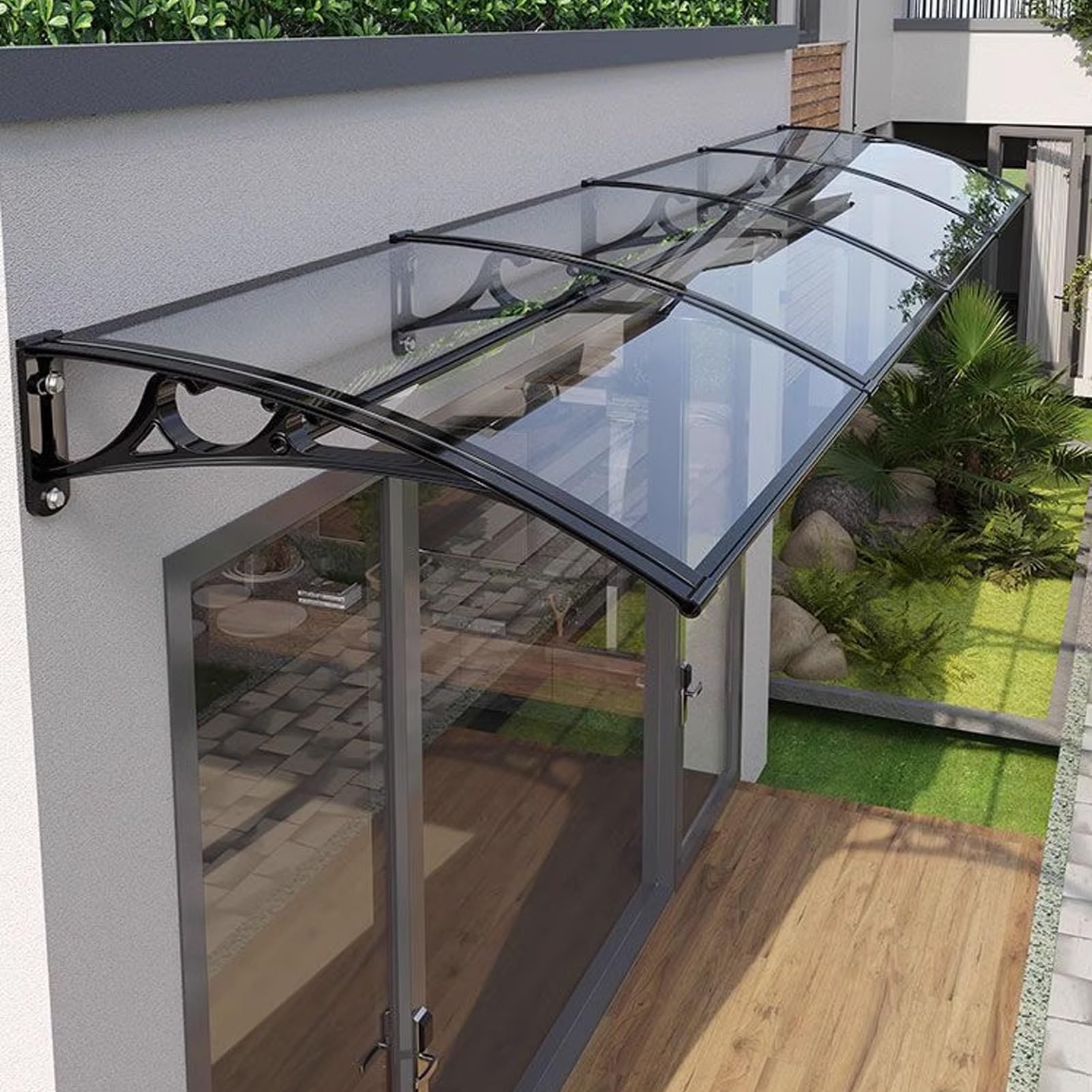Amazon.co.jp: テラス屋根 Diy キット, ひさし 雨よけ 後付け, 簡易屋根 雨よけ, ベランダ 屋根庇, 住宅庇, 窓/玄関 ...