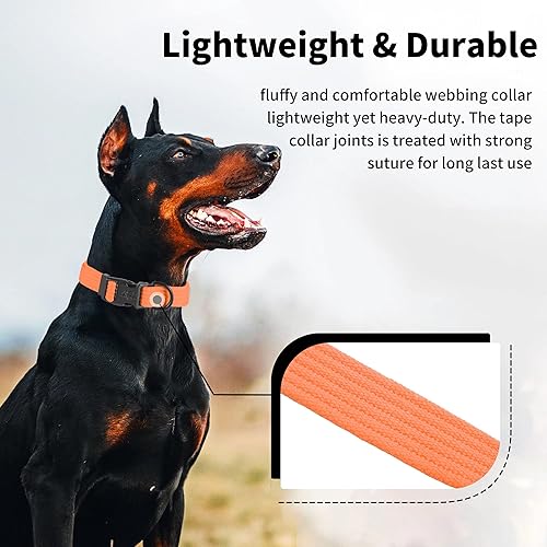 Miniatura 2 de lynxking Collar de perro suave acolchado transpirable de algodón sólido fuerte ajustable collar para mascotas para cachorros pequeños