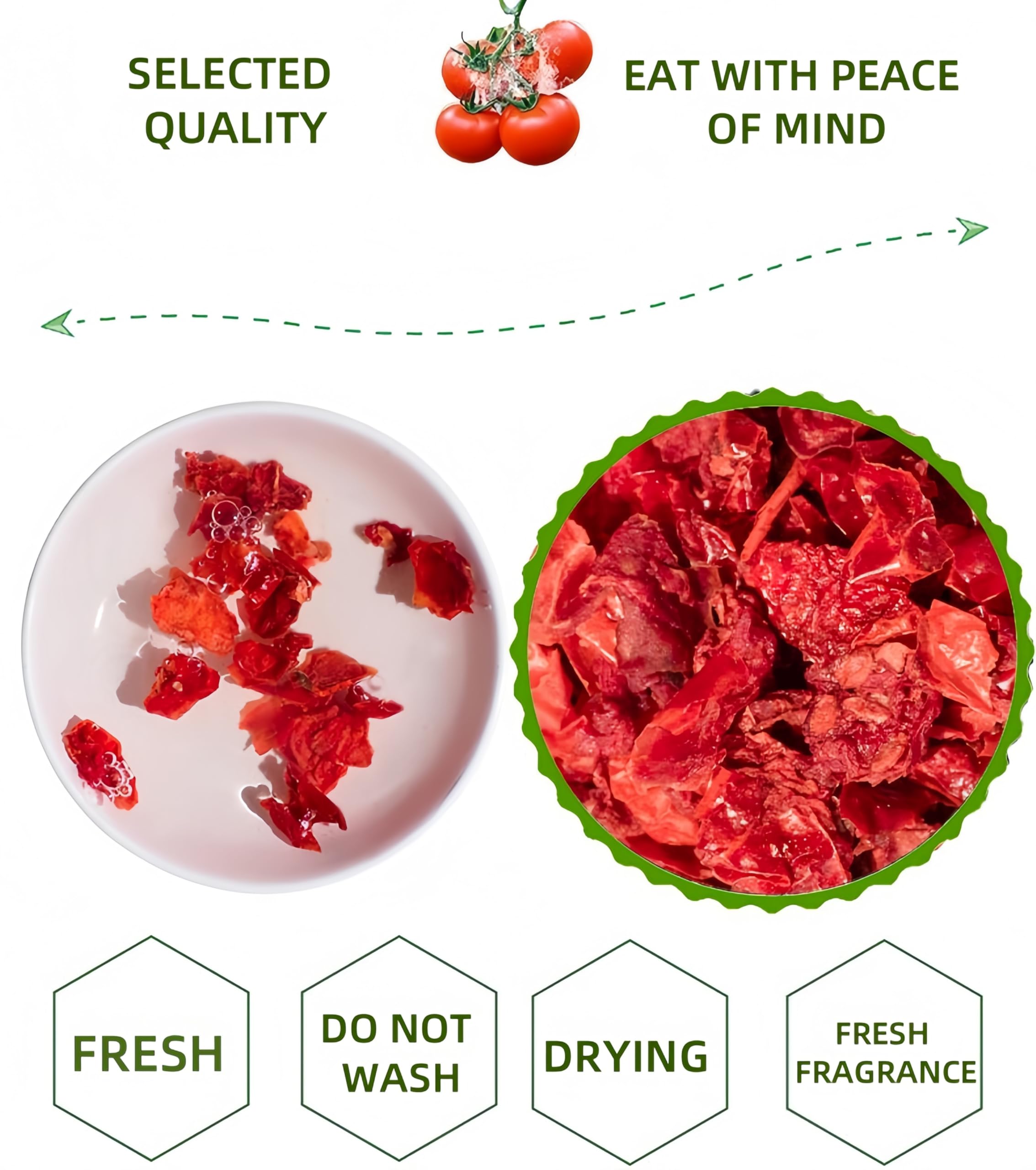 Sun Dried Tomato Flakes in Resealable Tub |350g 12.35oz It's Delish Premium Tomatoes | Ready-to-Use for Cooking, Soups, Pizza & Pasta | Dehydrated Tomatoes for Pantry, Camping & Backpacking, Premium Freeze-Dried Fruits, (Tomato)