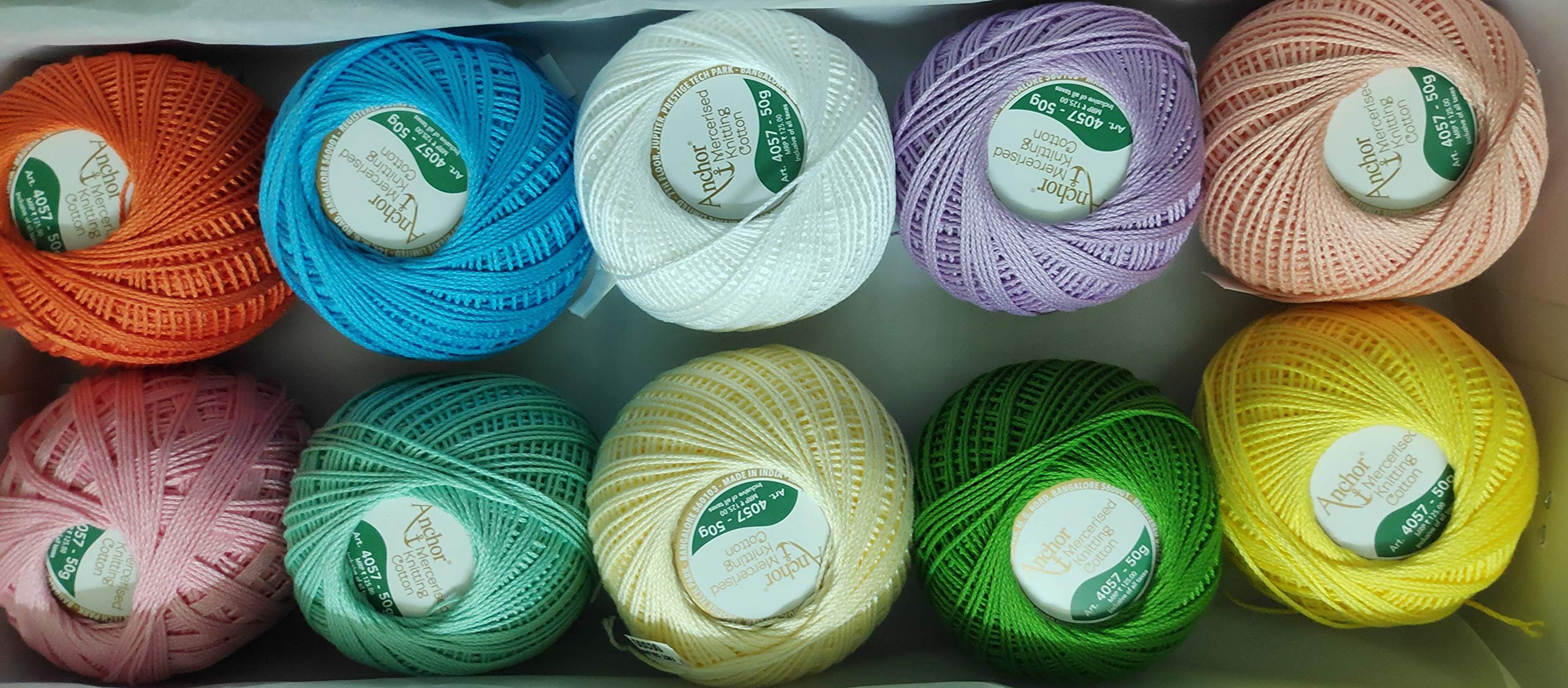 Anchor Mercerised Knitting Cotton Fast Colour-Assorted Light Shades 50gx10-image-9