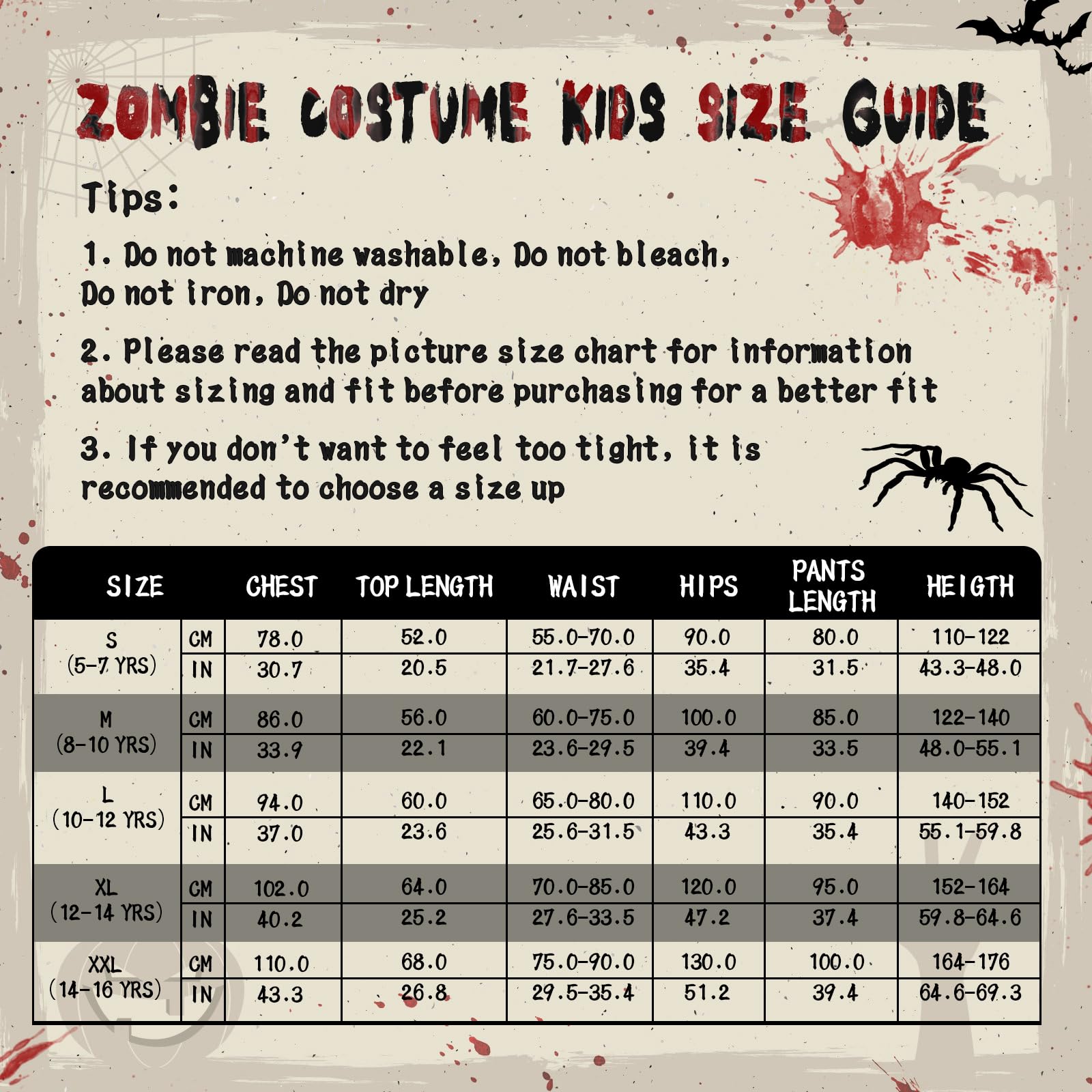 Ulikey Costume Zombie Bambino, Spaventoso Costume da Zombie Scheletro di Halloween per Bambini Costume scheletro bambino con Motosega, Guanti da Scheletro e Maschera da Zombie