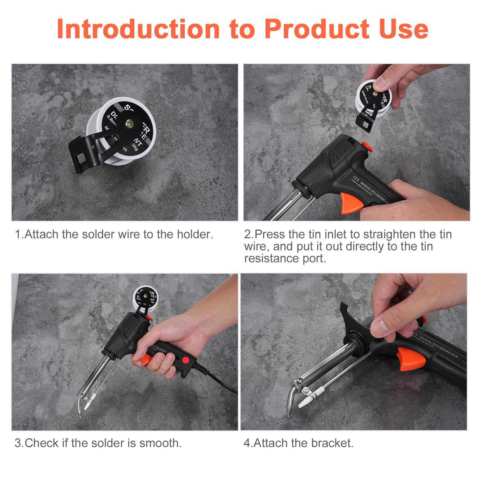 Pistolet à Souder Semi-auto 60W Mulcort - Avec Fil D'étain Et Accessoires - Pour Circuits électroniques, DIY