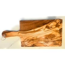 16" Handmade Olive Wood Charcuterie Board With Handle by Orchard Hardwoods- For Cutting, Chopping, Serving Cheese, Meat, Fruit - in Med 16, Lg 20, XL 24 Med 16 x 7 with Handle