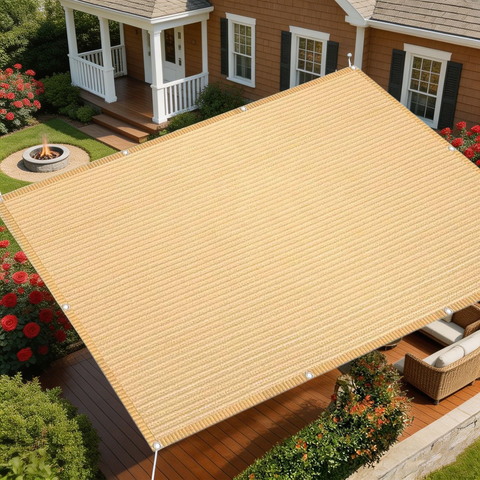Voile d'ombrage 140x850 cm en HDPE haut de gamme pour terrasse