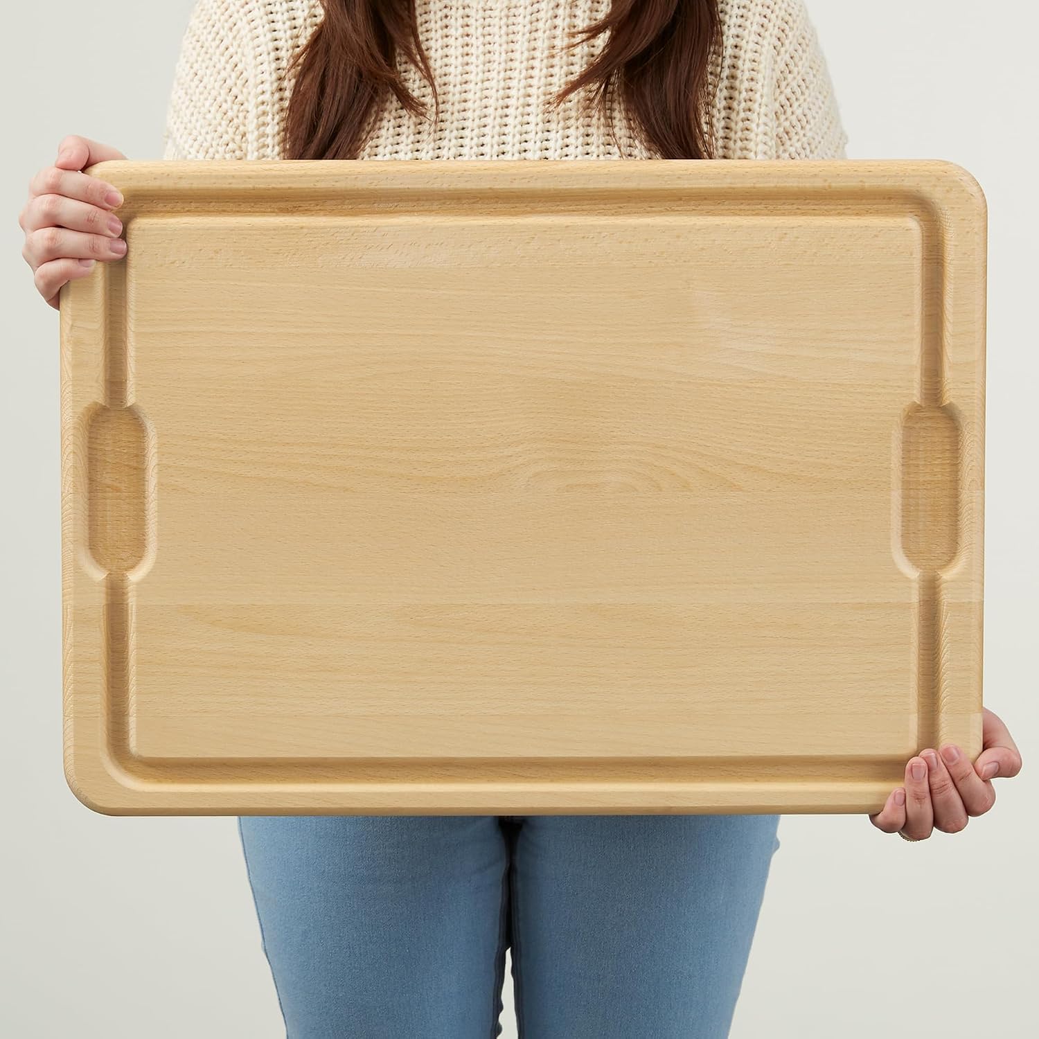 Personalization Universe Amazing Dad Personalized Oversized Hardwood Cutting Board – 18" x 24" – Custom Engraved – North American Maple or Beechwood – Juice Well & Grip Handles