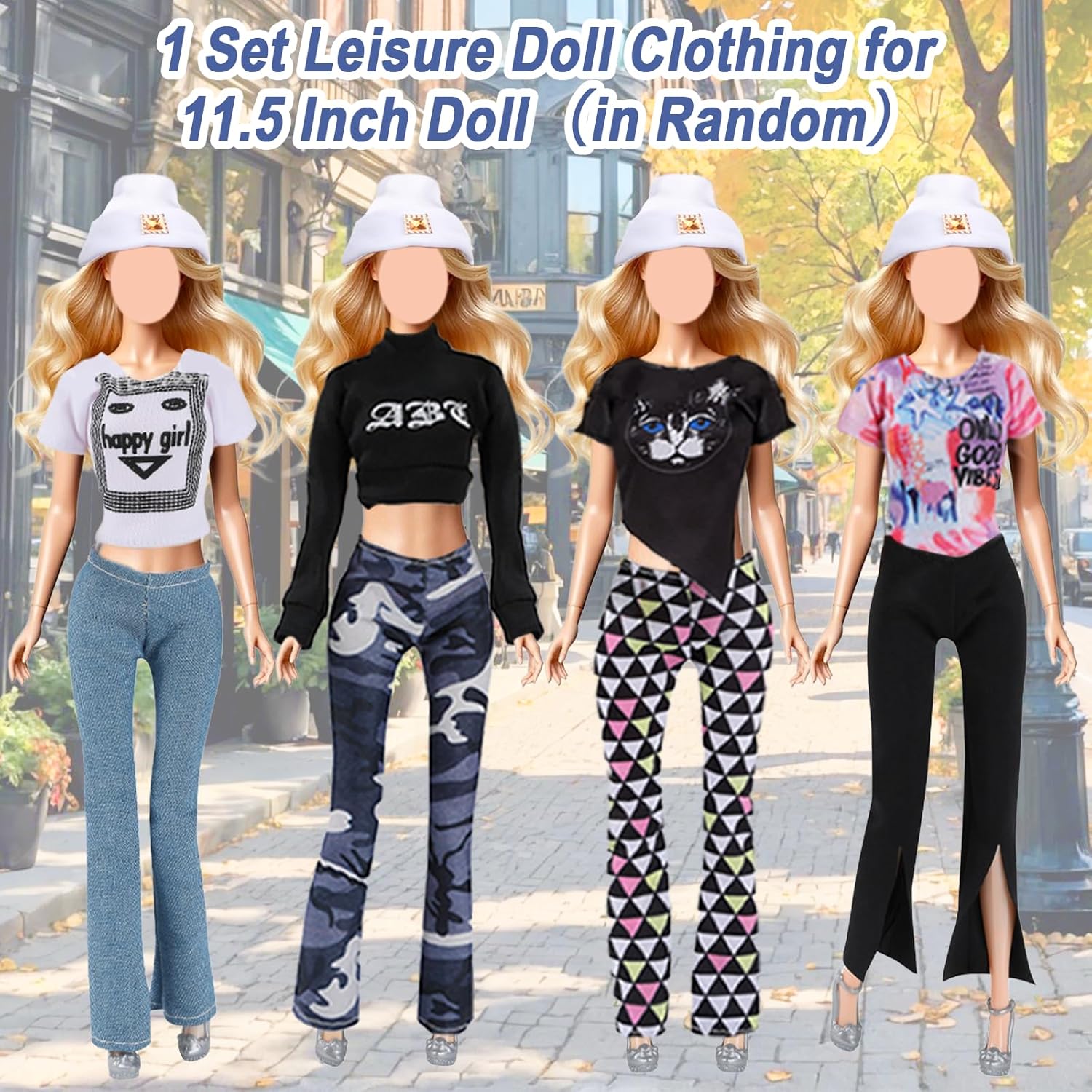 18 Pcs Doll Clothes and Accessories Set for 11.5 inch Doll Include Fishtail Dress Set Plush Vest Set Plush Jacket Set Polka Dots Dress Bow Dress Denim Dress 2 Accessories 7 Shoes for Girls Prsent