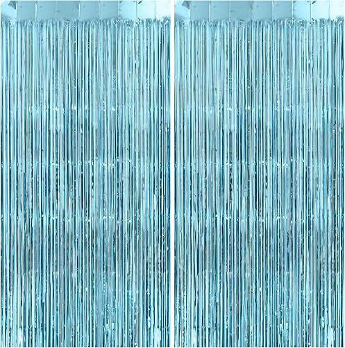 Miniatura 12 de Paquete de 4 serpentinas gruesas de arco iris, 3.2 x 8.2 pies, cortinas de fondo de oropel con decroraciones de cumpleaños arcoíris, telón de fondo