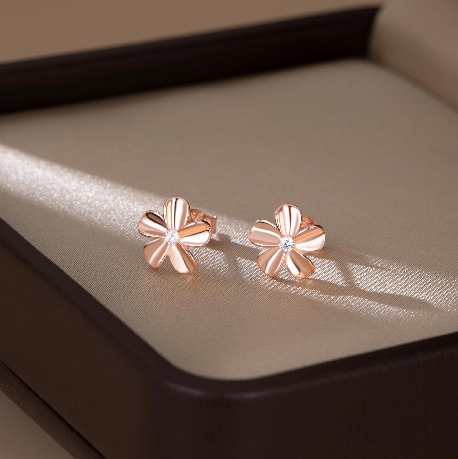 SLUYNZ Solid 925 Sterling Silver Flower Earrings Stud for Women Teens Plumeria Flower Stud Earrings Spring - Image 3