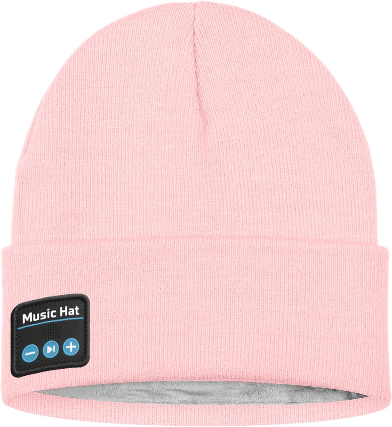 ATNKE LED Lighted Bluetooth Beanie Hat,USB Rechargeable 4 LED Wireless Run Headlamp Lined Fleece Cap for Men and Women