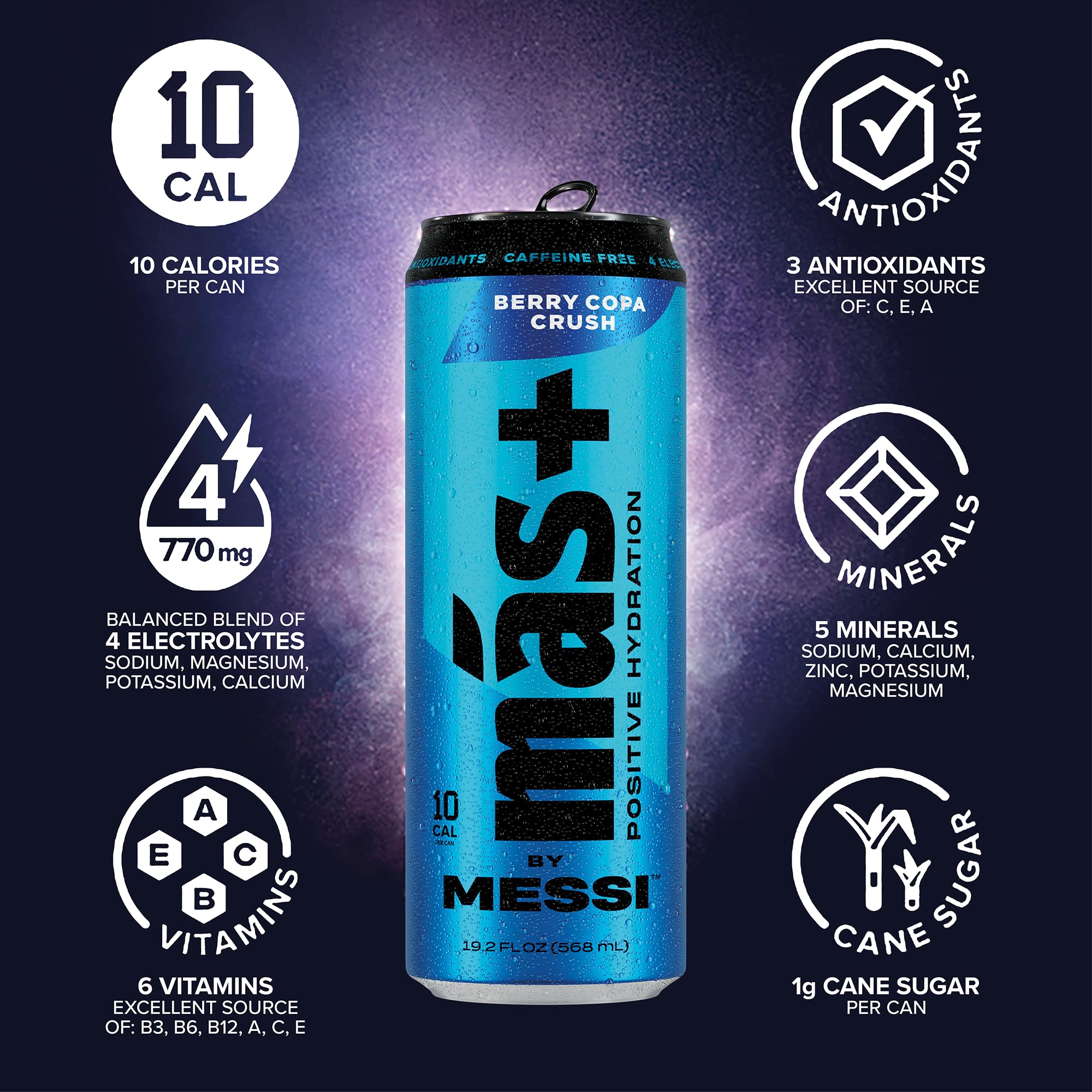 M s By Messi 19 2oz Berry Copa Crush Sports Drink Hydration Beverage Natural Flavors with Vitamins and — view 3