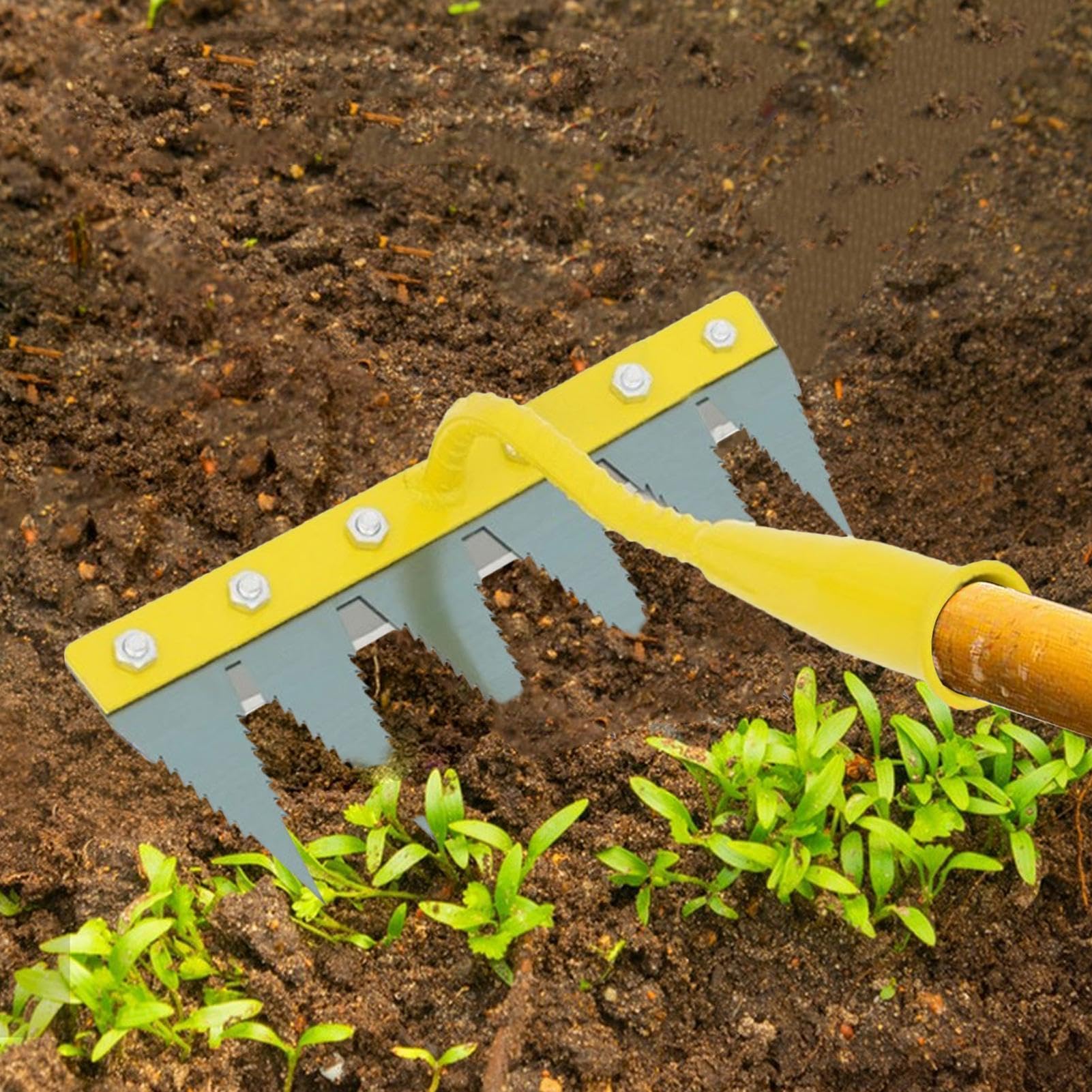 Generico Rastrello per Prato da Giardino Attrezzo livellatore Pesante | Estirpatore manuale per all'aperto: Giardino, Prato, Cortile, Aiuola, Serra, Vivaio, Frutteto, Fattoria