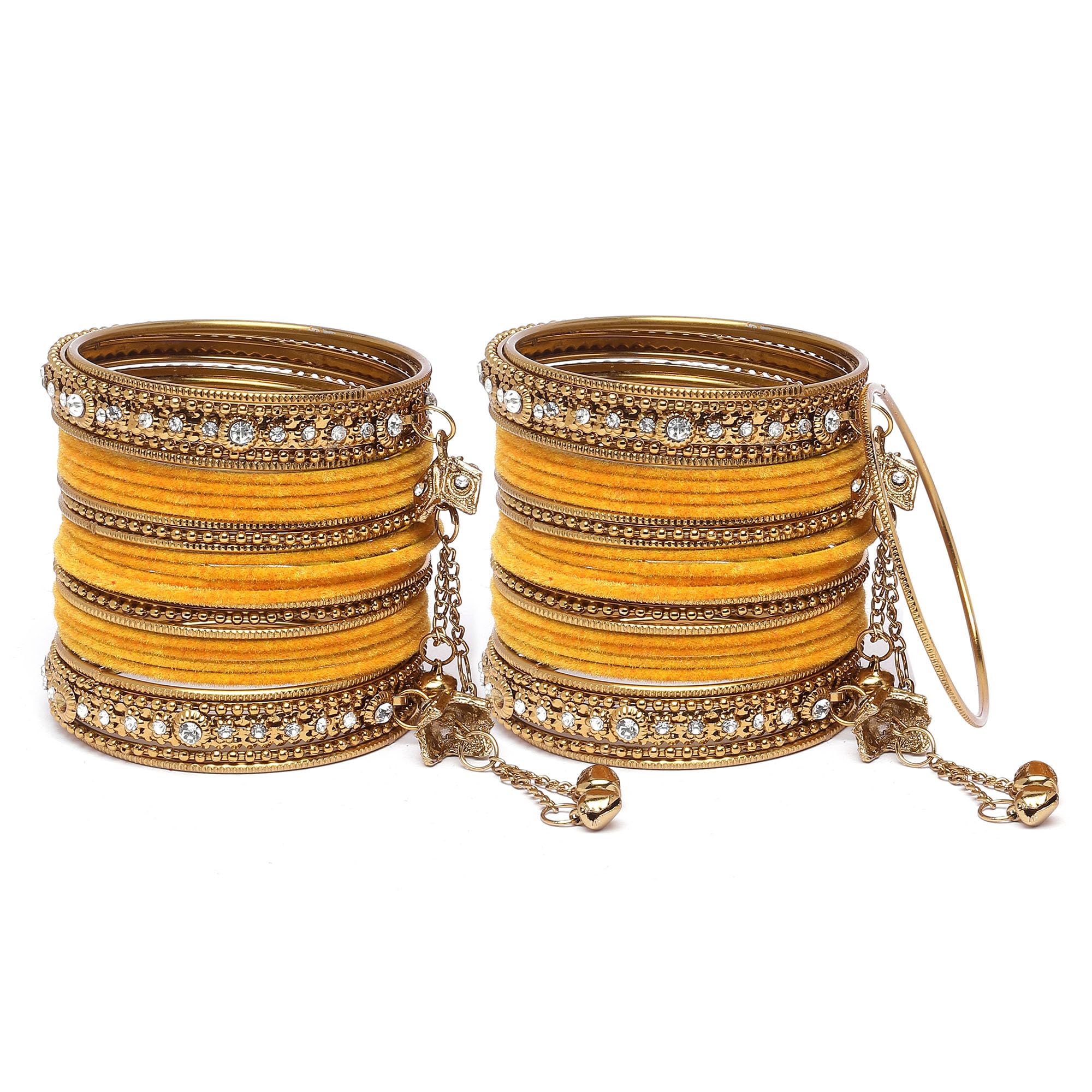 Gold-Plated Velvet American Diamond Bangles