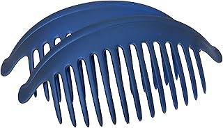 Belle Larger Interlocking Comb, Matte Navy, Set of 2 - An Excellent Styling Solution For Long/Thick or Curly Hair