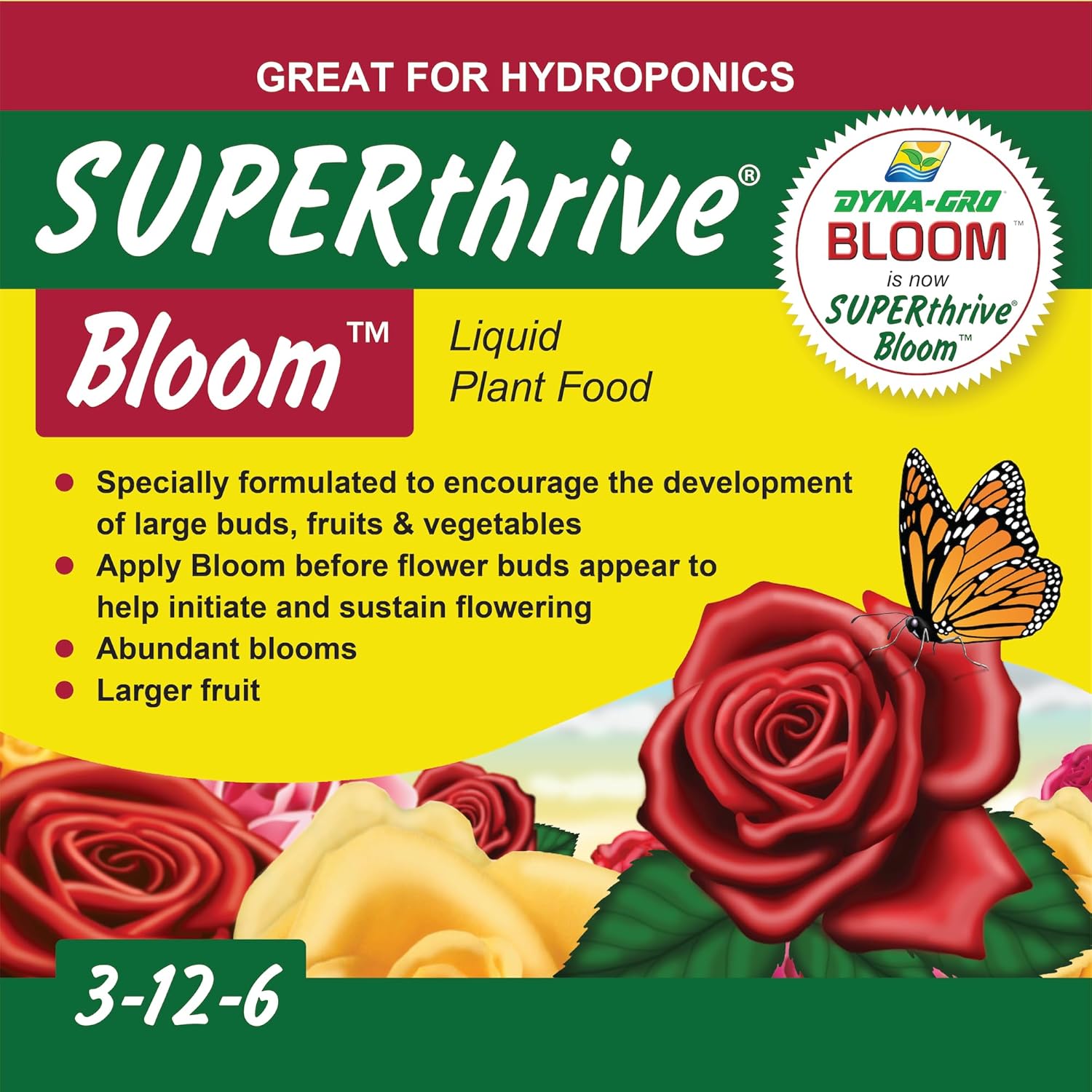Dyna-Gro Bloom BLM-032 3-12-6 Plant Food, 1-Quart