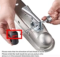 Vista 6 de CZC AUTO Cerradura de Acoplador de Lengüeta de Remolque Ajustable Cerradura de Pasador de Acoplador de Remolque, Diámetro 1/4 Pulgada, 3 Pulgadas